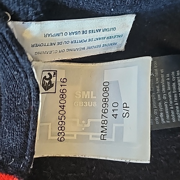 Tommy Hilfiger Denim Colorblock Sweater Cursive, Red, White Blue Size Small - Picture 3 of 5